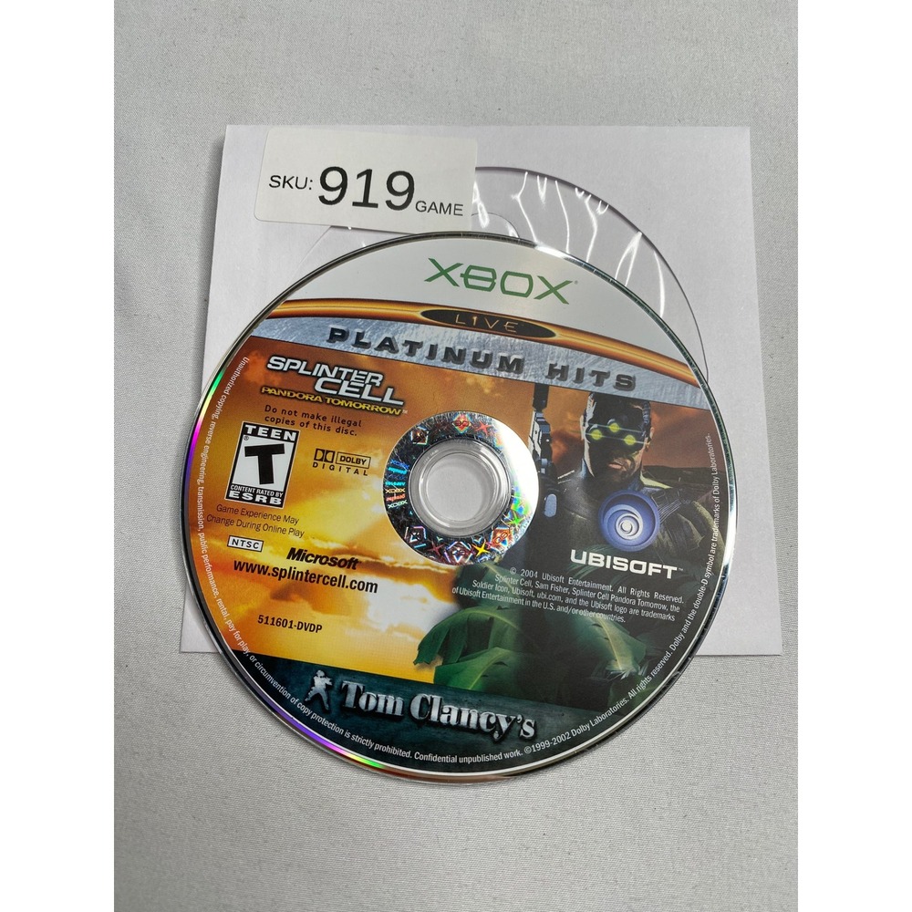 Tom Clancy's Splinter Cell Pandora Tomorrow Xbox Platinum Hits